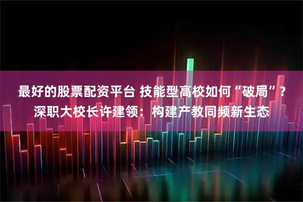 最好的股票配资平台 技能型高校如何“破局”？深职大校长许建领：构建产教同频新生态